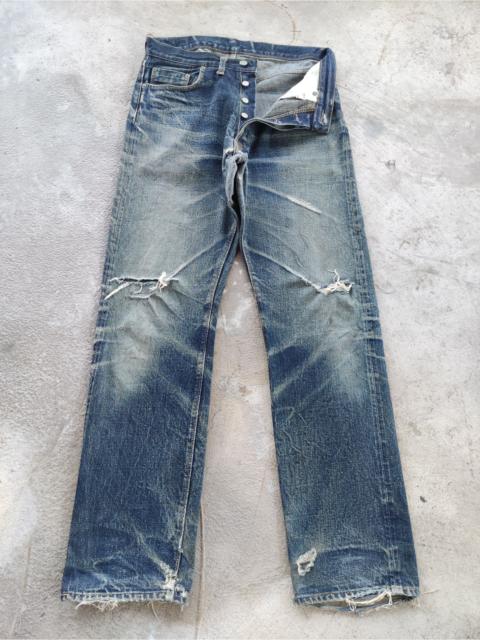 Other Designers Japanese Brand - Vintage Japanese Button Selvedge Jean Distressed Denim