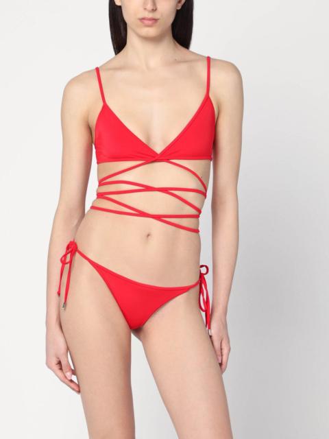 THE ATTICO Two-piece triangle bikini in red