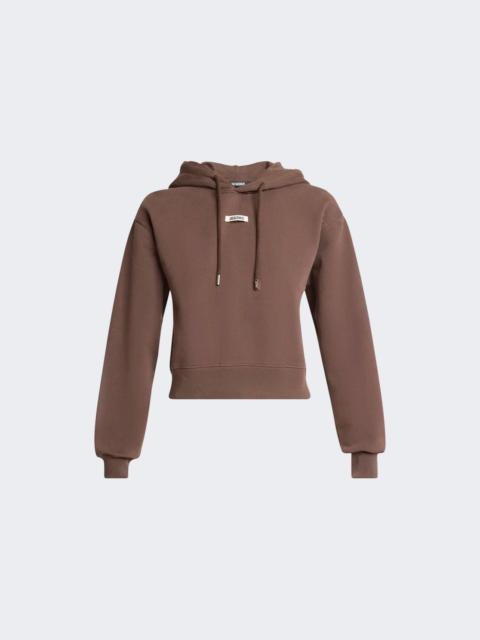 JACQUEMUS The Gros Grain Hoodie Dark Brown