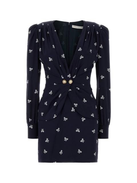 Alessandra Rich Printed silk mini dress