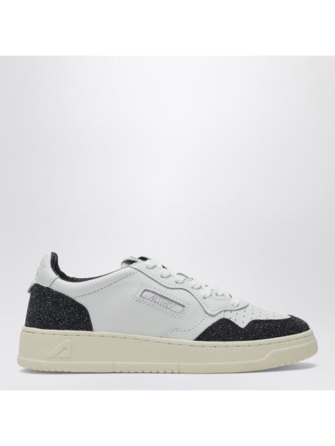 AUTRY Autry Medalist Low Sneakers In White And Black Leather With Glitter Women