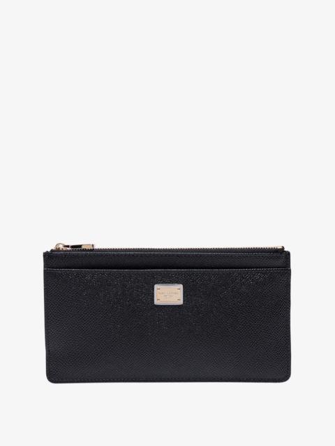 Dolce & Gabbana Dolce & Gabbana Hammered Leather Card Holder Black