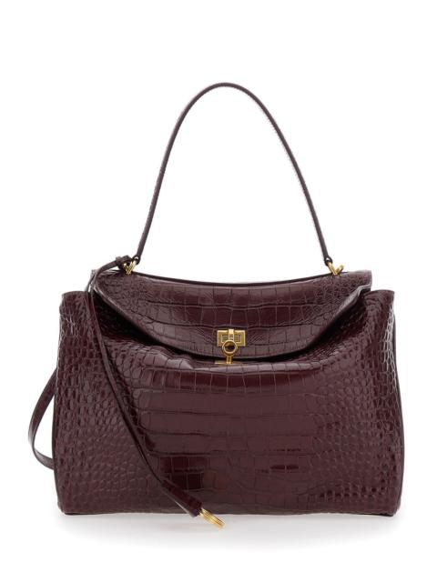 BALENCIAGA Balenciaga Women 'Rodeo' Bordeaux Handbag With Removable Shoulder Strap In Leather Woman