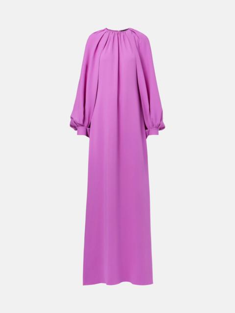 Draped silk-blend gown