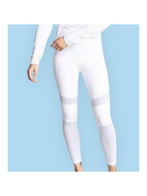 Athleta WOMENS Activewear Yoga Leggings Mesh Panels 7/8 Pura White M Pockets