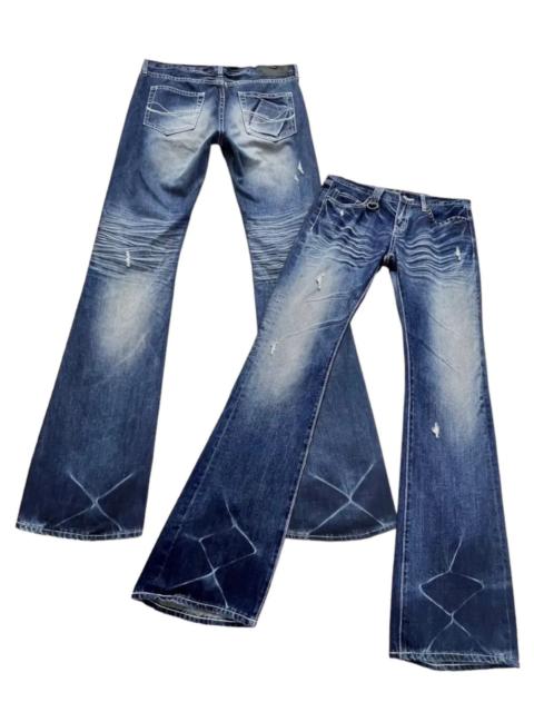 Blue Blue Japan FLARE🔥Vintage CAVARIA PUNK Studded Distressed Blue Denim