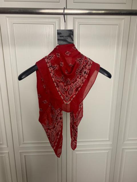 SAINT LAURENT SAINT LAURENT Tom Ford 2014SS Silk Bandana Logo Scarf