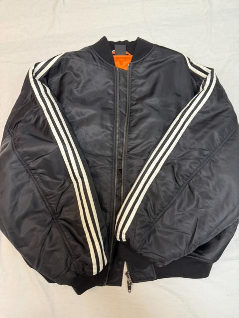 BALENCIAGA Balenciaga Adidas Black Striped Bomber Jacket
