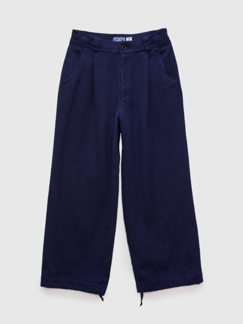 Blue Blue Japan Light Sashiko Wide Tucked Trousers in Pure Indigo