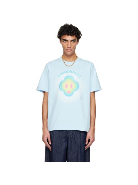 CASABLANCA Blue Airbrush Smiley Classic T-shirt