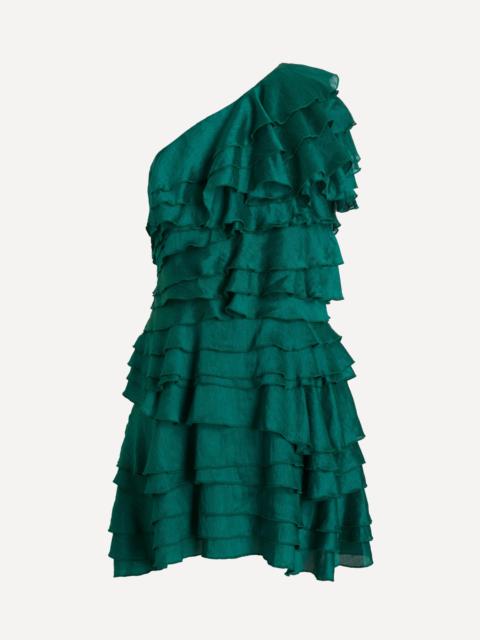 Aje. Rosaline Forest Green Mini Dress