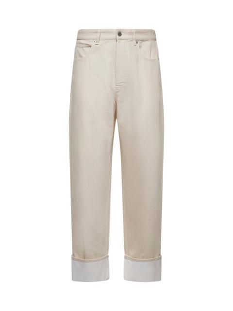 Bottega Veneta Men Beige Denim Turn-Up Jeans