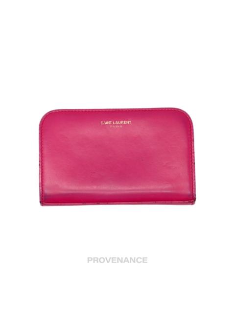 SAINT LAURENT Saint Laurent Paris SLP Compact Zip Card Wallet - Pink