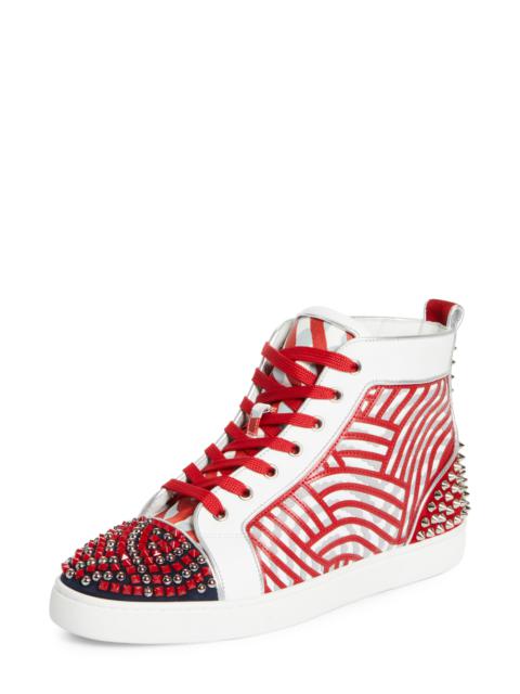 Christian Louboutin Christian Louboutin Louis No Limit Embellished High Top Sneaker in Version Multi Loubi at Nordstrom