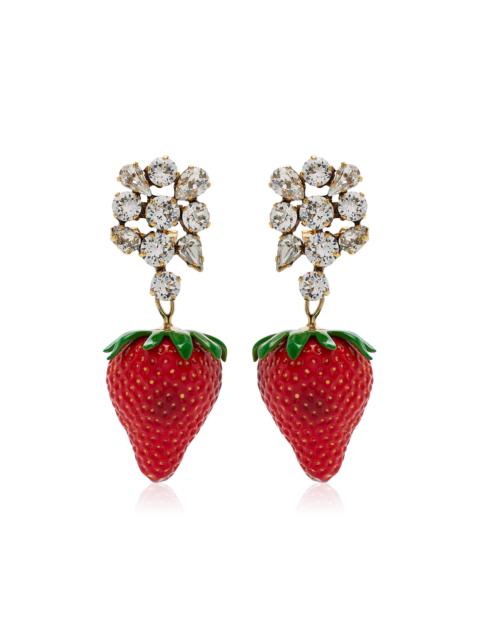 SAINT LAURENT Strawberry Clip-On Earrings red