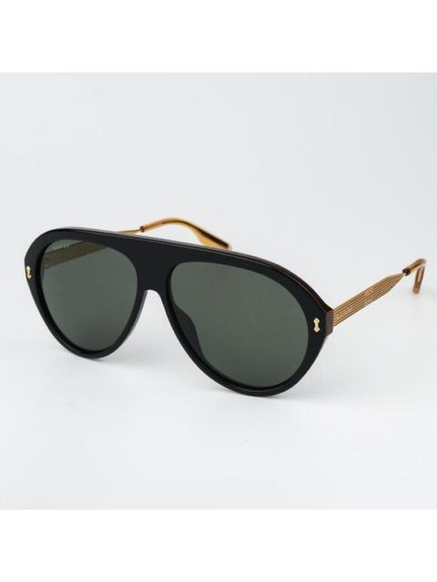 GUCCI Gucci Women Sunglasses Black Gold Havana Grey Aviator GG1515S 001 BRAND NEW