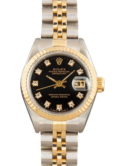 ROLEX Pre-owned Lady Rolex Datejust 69173 Black Diamond Dial