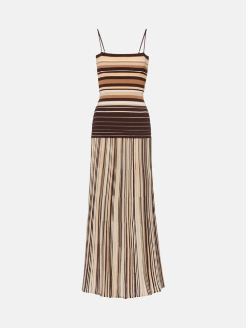 FAITHFULL Esenia striped cotton-blend midi dress