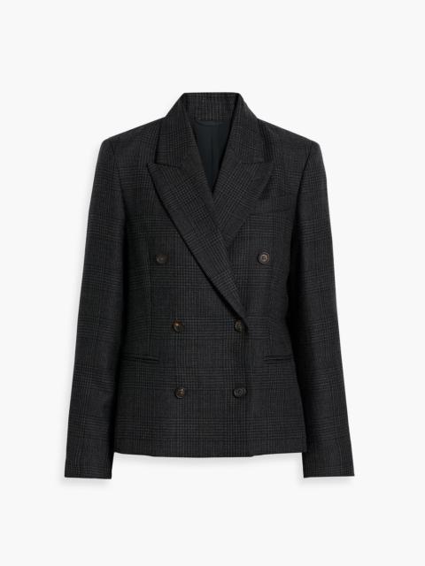 Brunello Cucinelli Double-breasted Prince of Wales checked wool blazer