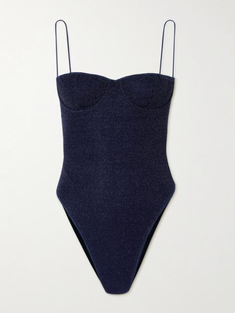 Oséree Lumière Stretch-lurex Swimsuit