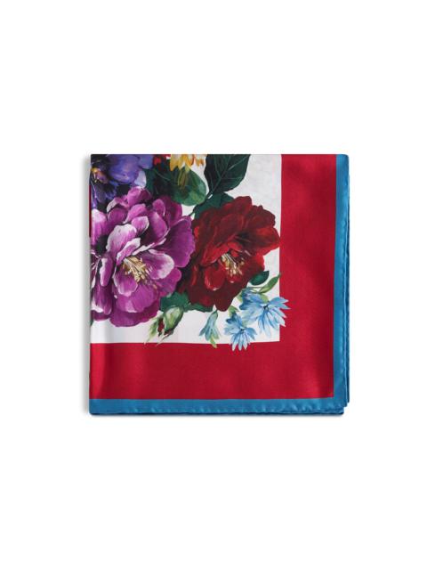 Dolce & Gabbana Flower bouquet print silk twill scarf