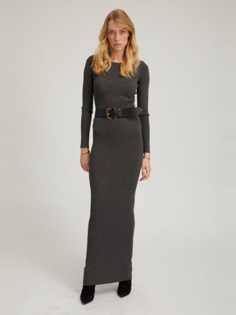 SPRWMN GREY CASHMERE CREWNECK MAXI DRESS