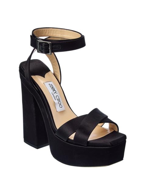JIMMY CHOO Jimmy Choo Gaia 140 Satin Platform Sandal