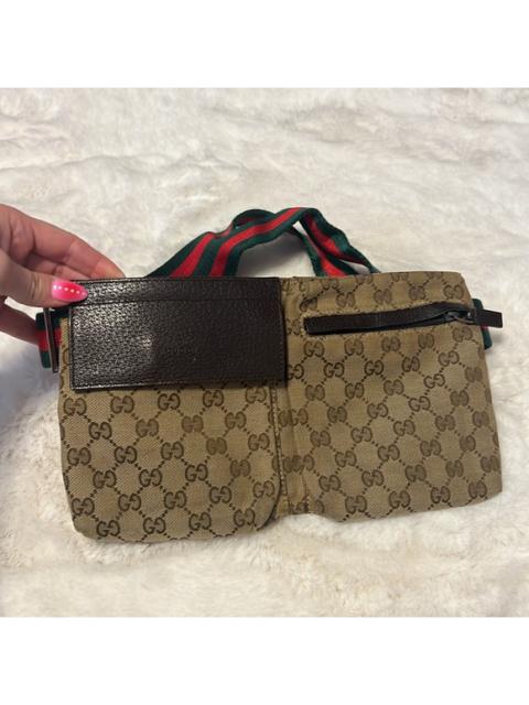 RARE Vintage Gucci GG Monogram Canvas Belt Bum Bag