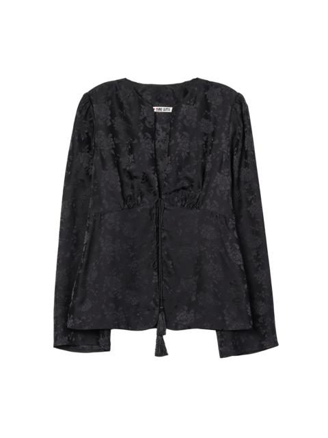 CIAO LUCIA! Jorgina Silk Jacquard Top black