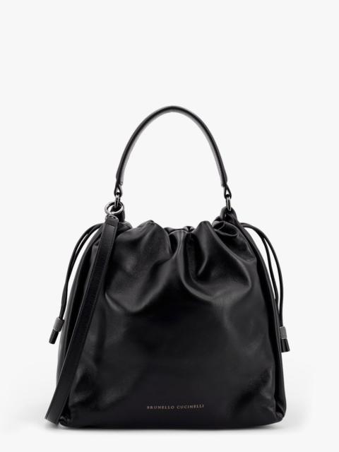 Brunello Cucinelli Bucket Mellow Leather Bucket Bag With Monili Detail