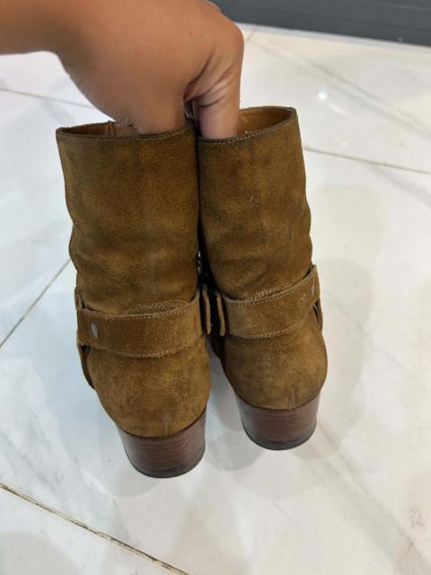 SAINT LAURENT Saint Laurent Men’s Brown Suede Harness Chain Boots Side Zip EU 43