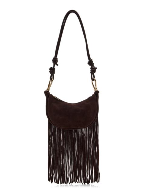 SIMKHAI Avery Fringed Suede Crossbody Bag brown