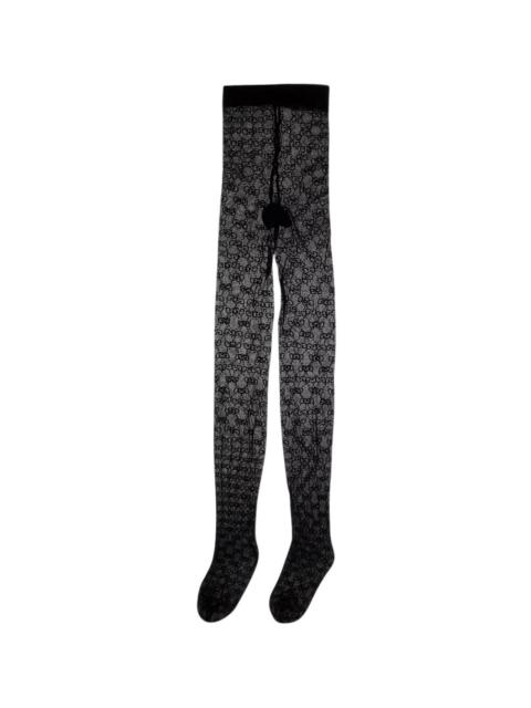 GUCCI Gucci Women Black Tights With All-Over Gg Motif In Tech Fabric Women