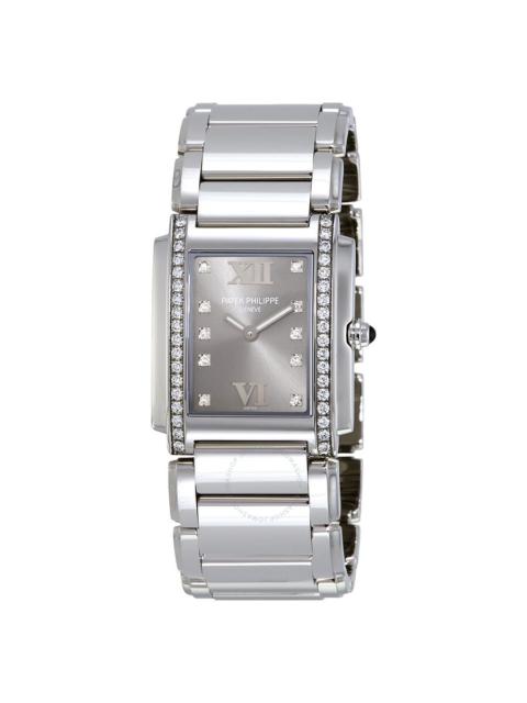 Pre-owned Patek Philippe Twenty~4 Diamond Eternal Gray Dial Ladies Watch 4910/10A-010