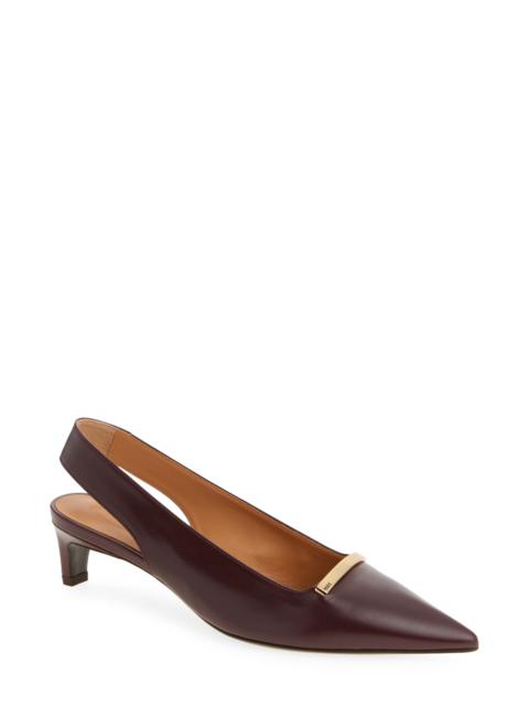 Tod's Tod's Pointed Toe Kitten Heel Slingback Pump in Kraft Chiaro at Nordstrom
