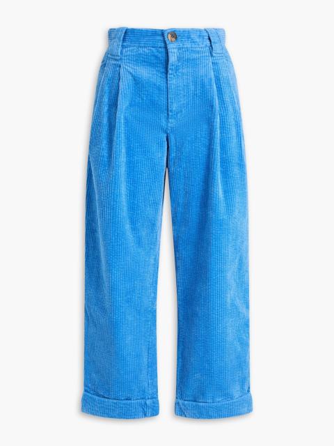 GANNI Cotton-blend corduroy wide-leg pants