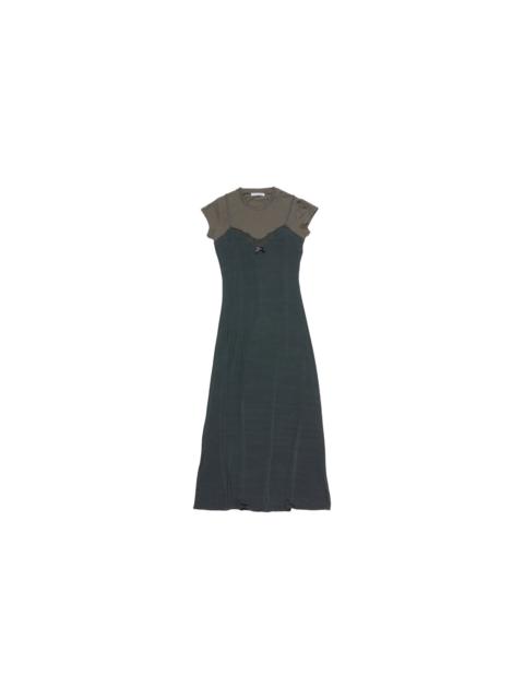 Acne Studios LAYERED JERSEY DRESS (GREY/ANTHRACITE)