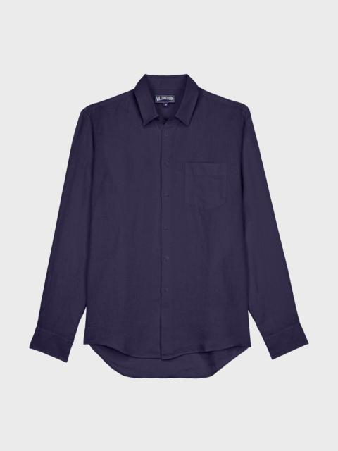 Vilebrequin MEN LINEN AND COTTON SHIRT SOLID