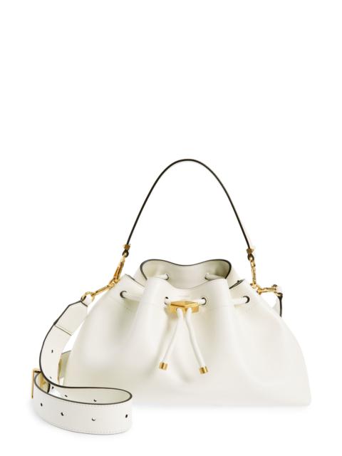 JIMMY CHOO Jimmy Choo Cinch M Leather Bucket Bag in Latte/Gold at Nordstrom