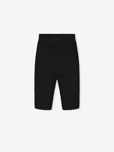 ESSENTIALS Womens Waffle Biker Short