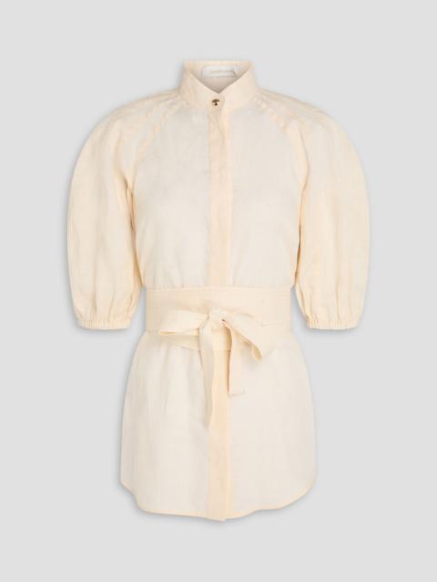 Zimmermann Belted linen blouse