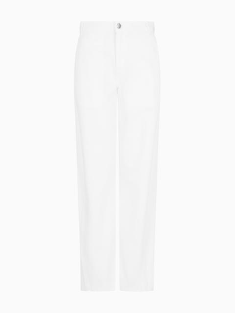 EMPORIO ARMANI J4H ICON OVAL-LEG JEANS IN GARMENT-DYED DRILL