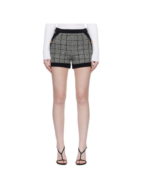 Balmain Black & White Light Tweed Shorts