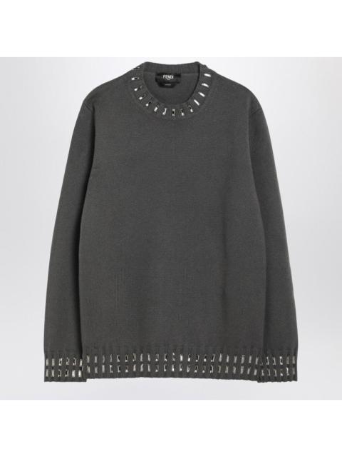 FENDI Fendi Grey Wool And Cashmere Jumper Men