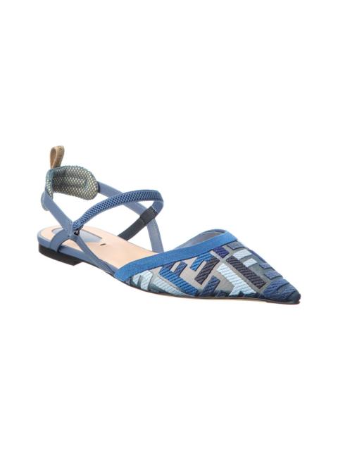 FENDI FENDI Colibri Lite Mesh & Leather Slingback Flat