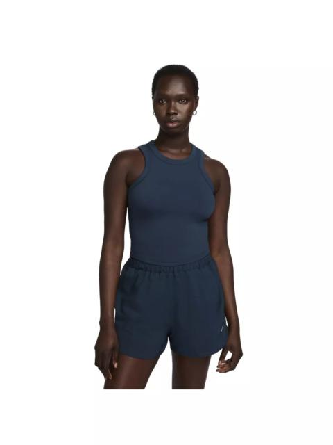 Nike Women's One Fitted Dri-FIT Cropped Tank Top - Blue