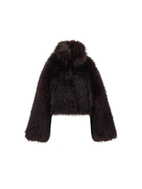 PINKO Pinko Faux Fur Cropped Jacket Red Women