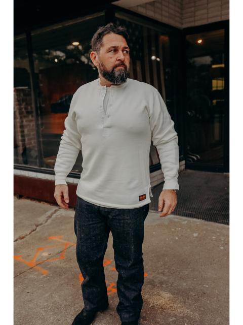 Iron Heart 11OZ HENLEY LONG SLEEVED SWEATER - WHITE IHTL-2401-WHT