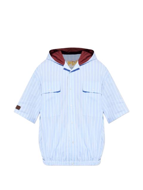 PDF Pdf Striped Hooded Shirt