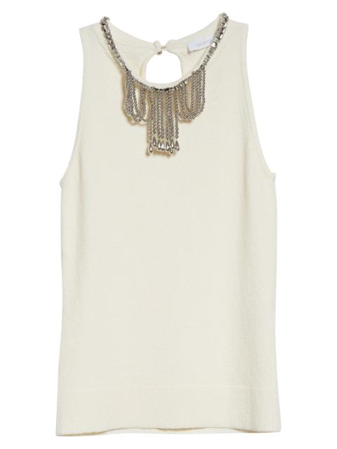 rabanne Rabanne Embellished Sweater in Cream at Nordstrom